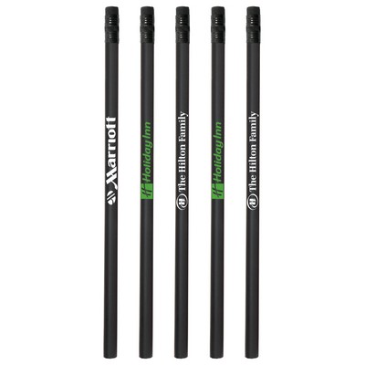 Union Printed - High Quality Imported All Black Matte Pencil with Black Eraser